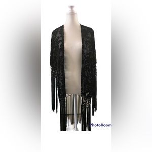 Black Fringe Kimono